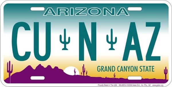 signs 4 fun Arizona CU in AZ License Plate