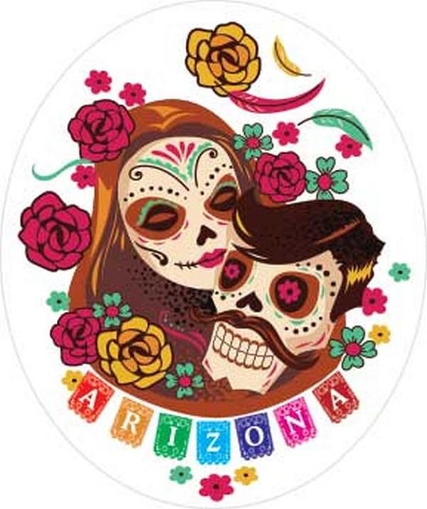 signs 4 fun Arizona Day of the Dead Lg Sticker