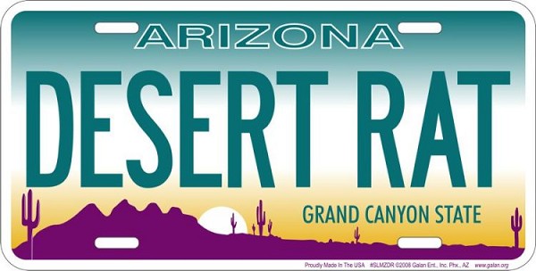 signs 4 fun Arizona Desert Rat License Plate