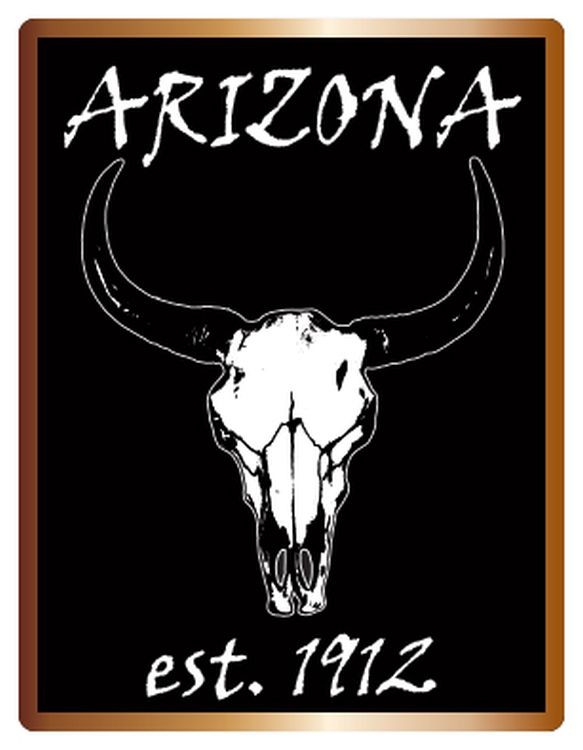 signs 4 fun Arizona Est 1912 Skull Lg Sticker