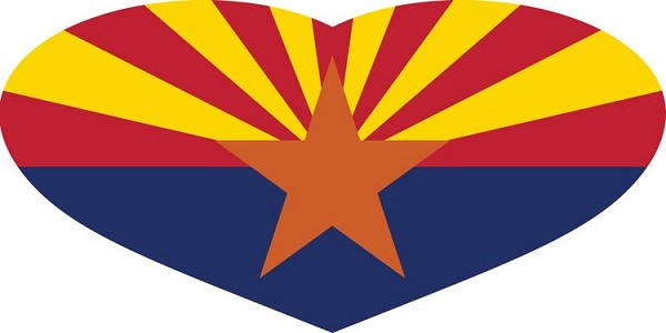 signs 4 fun Arizona Flag Heart Sticker