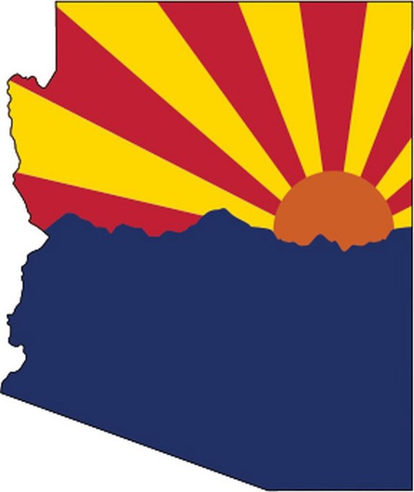 signs 4 fun Arizona Flag with Mountains Lg Sticker