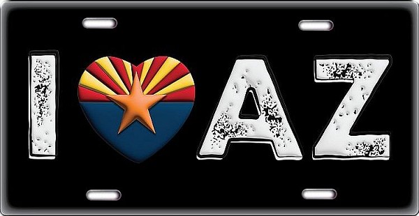 signs 4 fun Arizona I Heart AZ License Plate