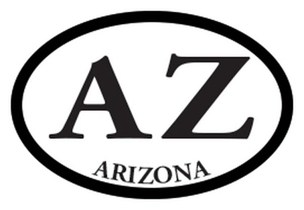 signs 4 fun Arizona Oval B&W Lg Sticker