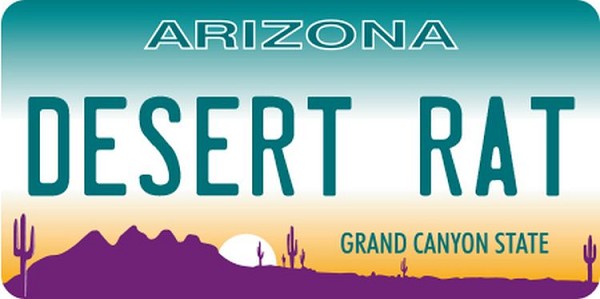 signs 4 fun Arizona Plate Desert Rat Lg Sticker