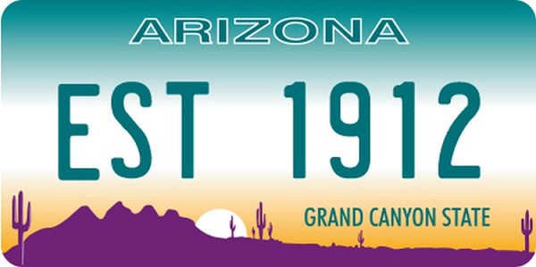 signs 4 fun Arizona Plate Est 1912 Lg Sticker