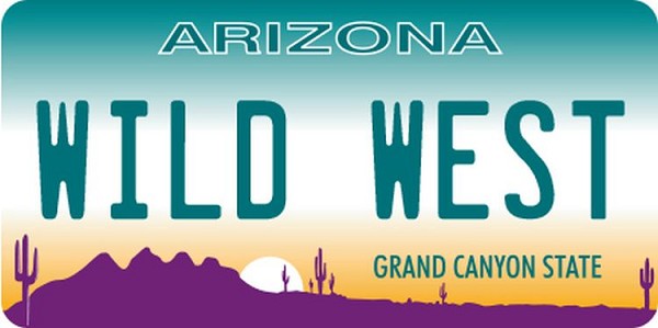 signs 4 fun Arizona Plate Wild West Lg Sticker