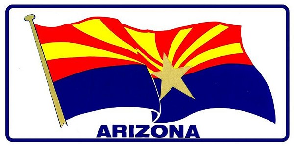 signs 4 fun Arizona Waving Flag License Plate