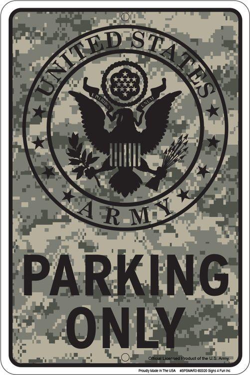 signs 4 fun Army Parking Camo Sm. Parking Sign