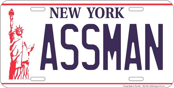 signs 4 fun Assman License Plate