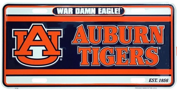 signs 4 fun Auburn Univ Tigers License Plate