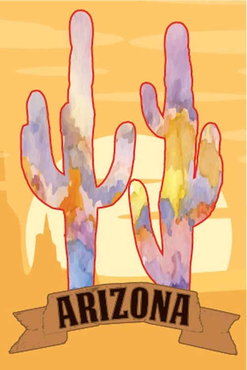 signs 4 fun AZ Cactus Pastel Sm Sticker