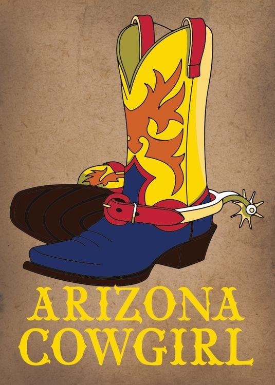 signs 4 fun AZ Cowgirl Small Sticker