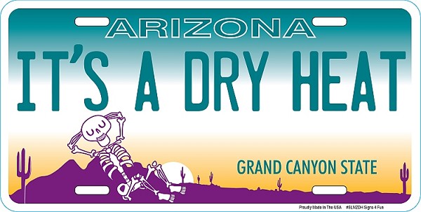signs 4 fun AZ It's A Dry Heat License Plate