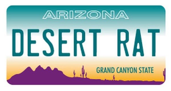 signs 4 fun AZ Plate Desert Rat Sm Sticker