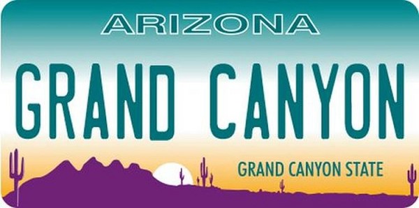 signs 4 fun AZ Plate Grand Canyon Sm Sticker