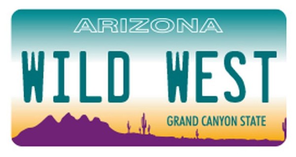 signs 4 fun AZ Plate Wild West Sm Sticker