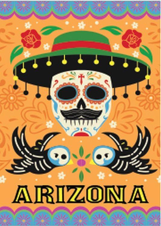 signs 4 fun AZ Skull with Hat Sm Sticker