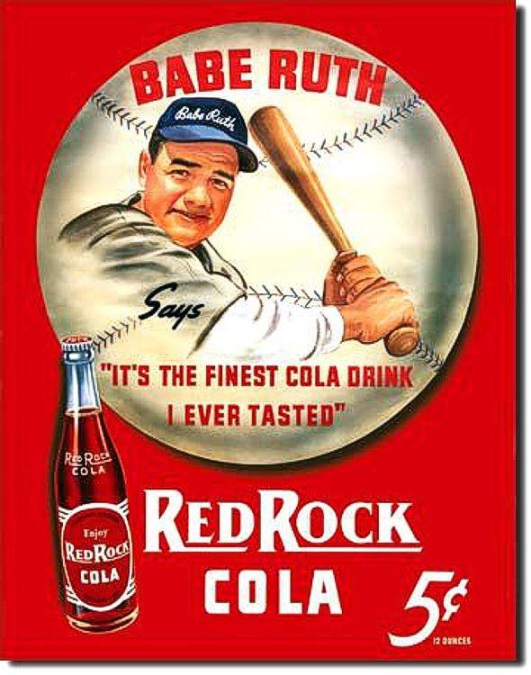 signs 4 fun Babe Ruth Red Cola Metal Tin Sign