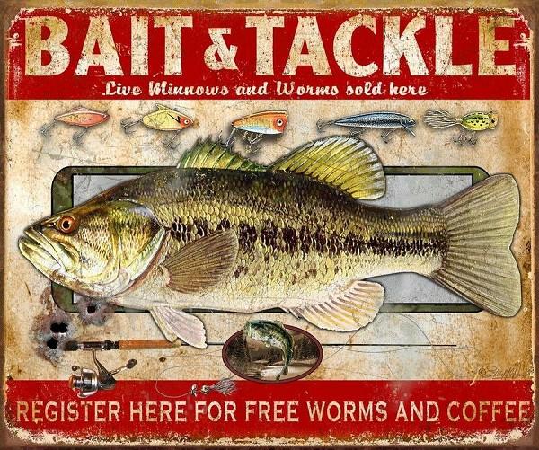 signs 4 fun Bait & Tackle Metal Tin Sign
