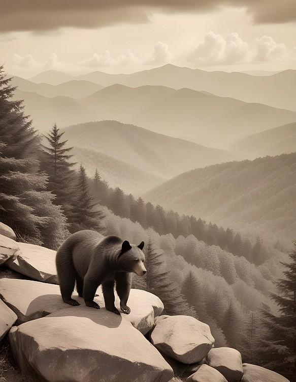 signs 4 fun Bear Sepia Magnet