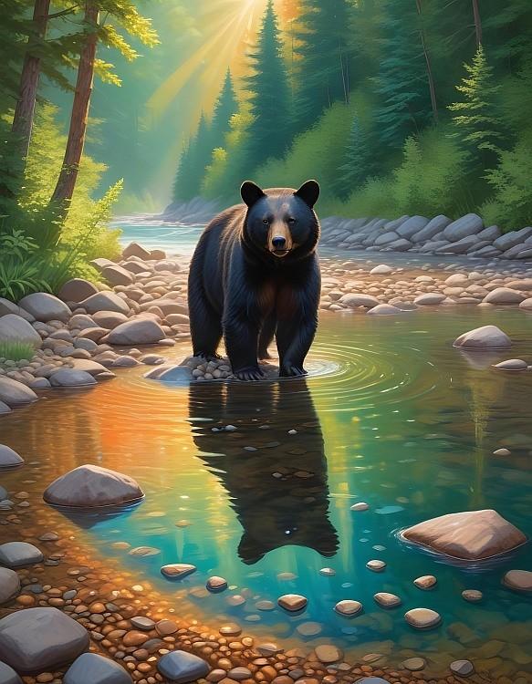 signs 4 fun Bear Vibrant Creek Magnet