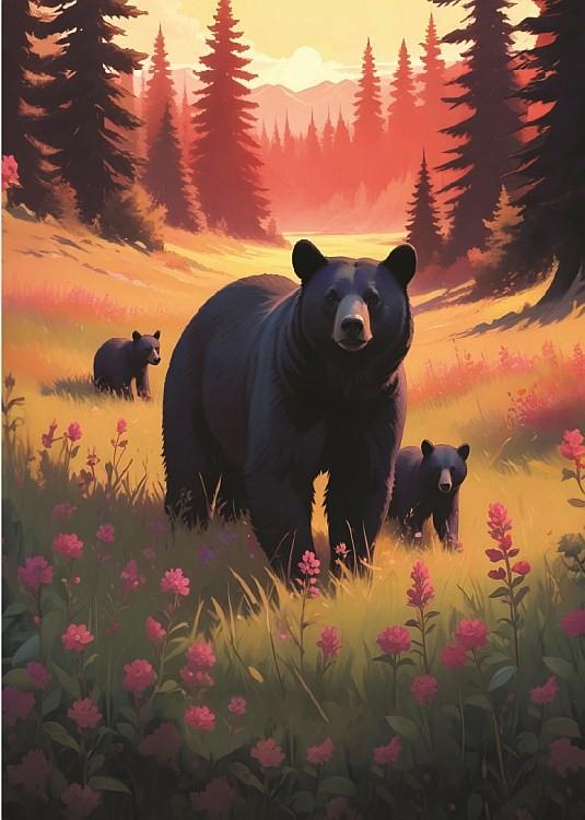 signs 4 fun Bear with Cubs Magnet
