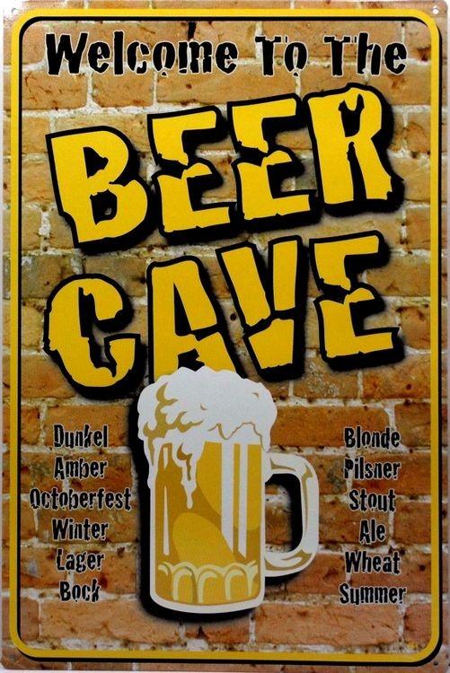 signs 4 fun Beer Cave Welcome Metal Sign