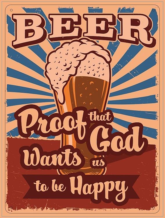 signs 4 fun Beer God wants Happy Small Sign