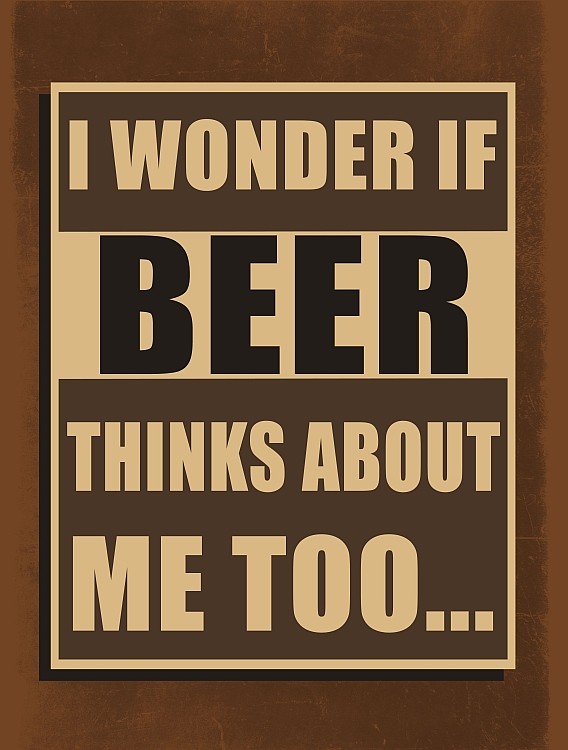 signs 4 fun Beer thinks about me Magnet