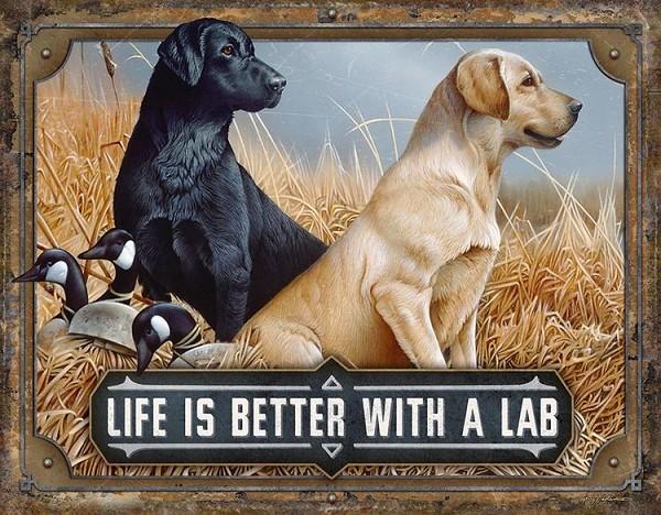 signs 4 fun Better with a Lab Metal Sign