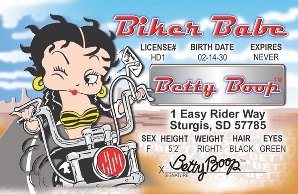 signs 4 fun Betty Boop Biker ID