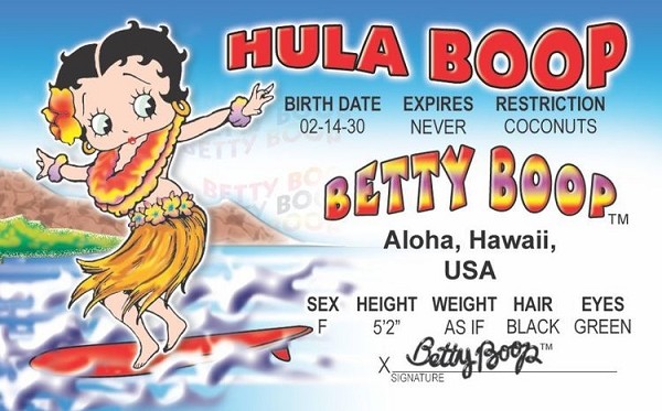 signs 4 fun Betty Boop Hula ID