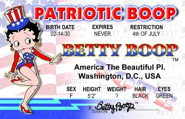 signs 4 fun Betty Boop Patriot ID