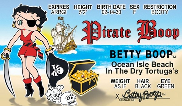 signs 4 fun Betty Boop Pirate ID