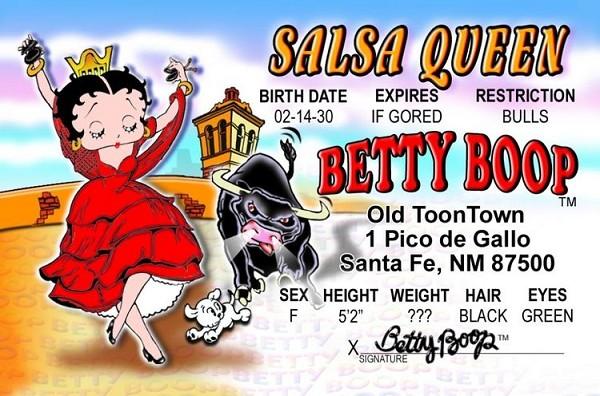 signs 4 fun Betty Boop Salsa Queen ID