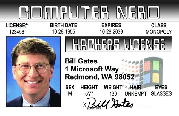 signs 4 fun Bill Gates ID