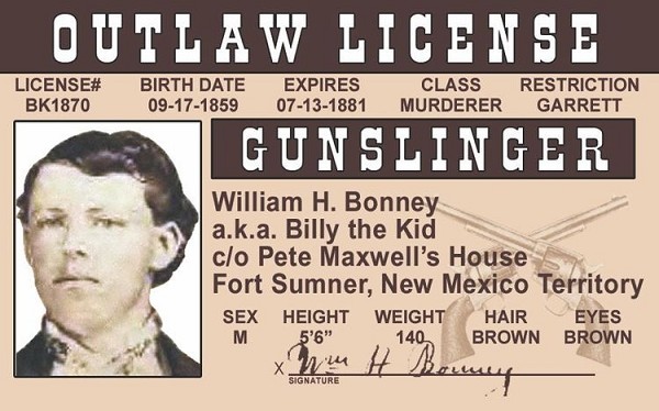 signs 4 fun Billy The Kid ID