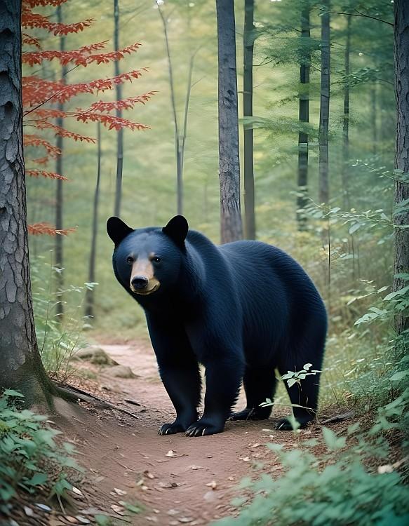 signs 4 fun Black Bear On Trail Magnet