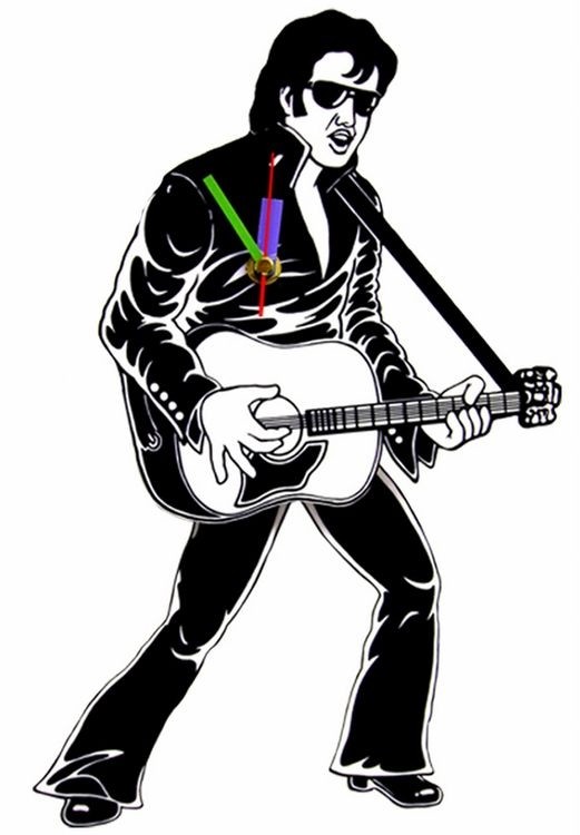 signs 4 fun Black Leather Rock Star Wall Clock