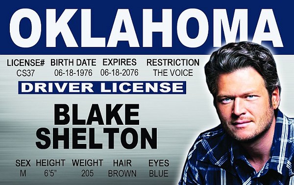 signs 4 fun Blake Shelton ID