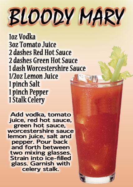 signs 4 fun Bloody Mary Recipe Magnet