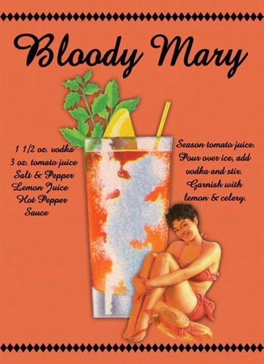 signs 4 fun Bloody Mary Recipe Metal Sign