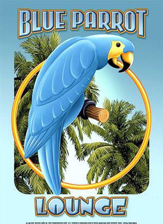 signs 4 fun Blue Parrot Lounge Metal Sign