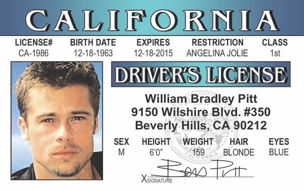 signs 4 fun Brad Pitt ID