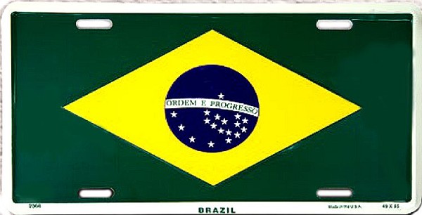 signs 4 fun Brazil Flag License Plate