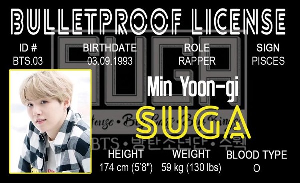 signs 4 fun BTS - Suga ID