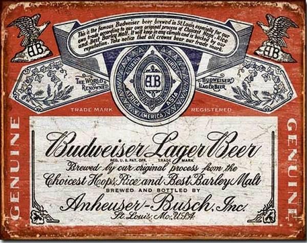 signs 4 fun Budweiser Metal Tin Sign