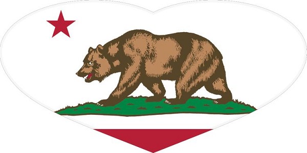 signs 4 fun CA Flag Heart Sticker