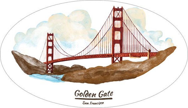 signs 4 fun CA Golden Gate Bridge Sticker